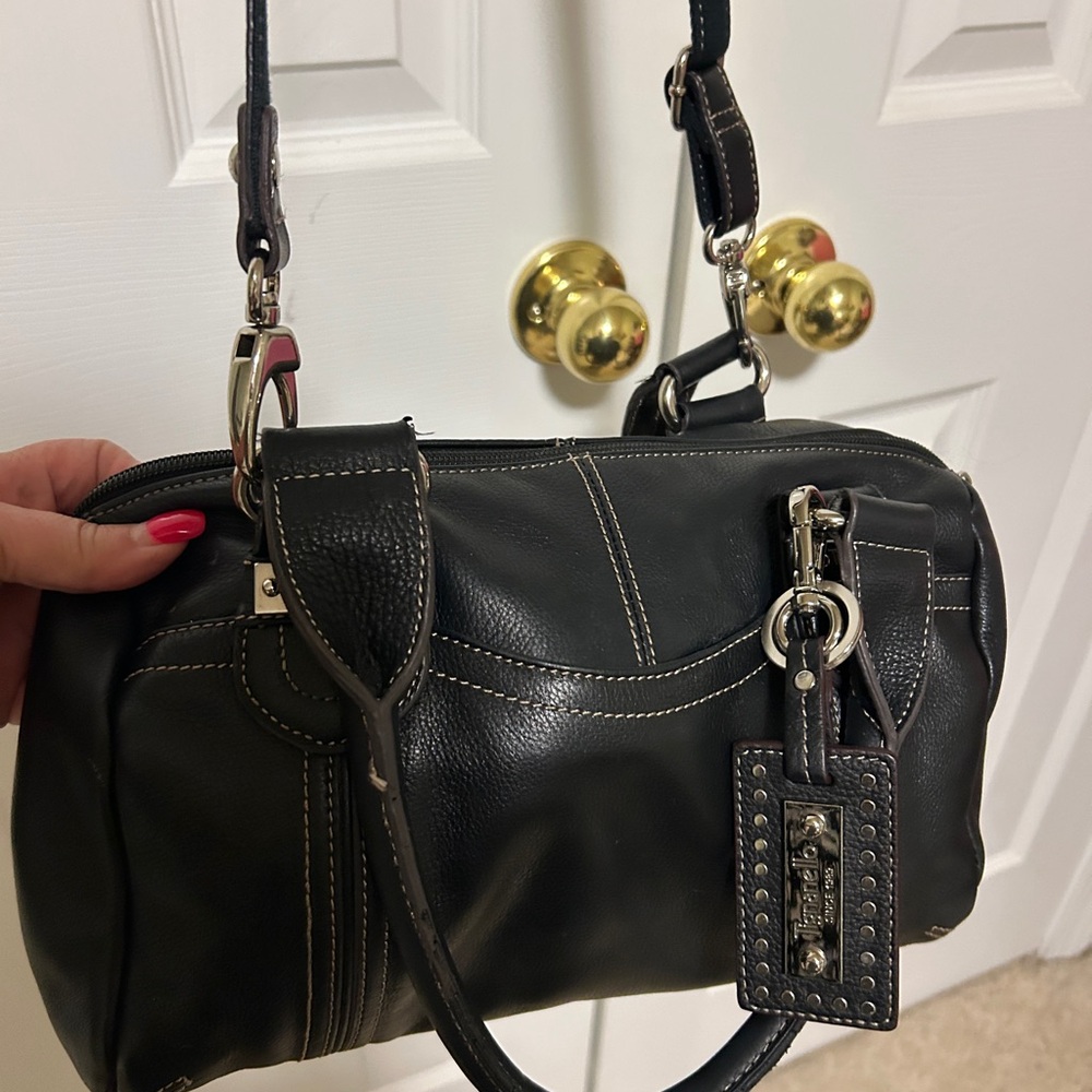 Tignanello Dark Leather Shoulder Bag